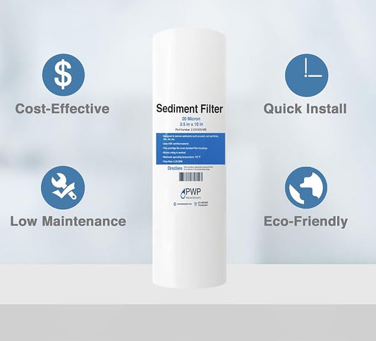 Sediment Water Filter Melt Blown Polypropylene10x2.5 Standard 10 Micron 25 Pack