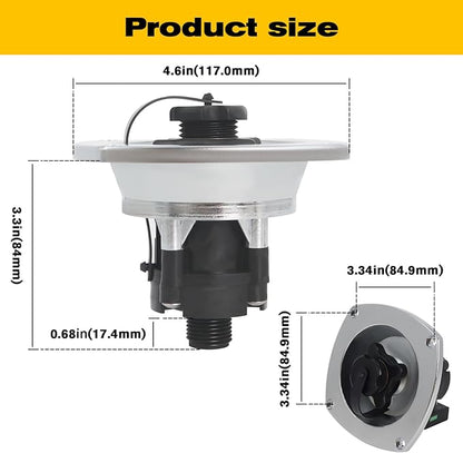 RV City Water Inlet with Pressure Reducing Valve,Chrome Water Fill Inlet Replacement with Check Valve,RV Water Inlet Connection,for Marine,Trailer,Motorhome Inlet
