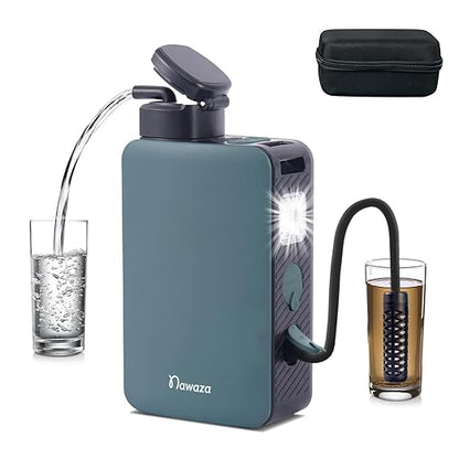 Portable Electric Water Filter Pump, 0.01 Micron Outdoor Camping Water Purifier, Water Filtration System Survival for Hiking, Camping, Travel and Emergency, Best Gifts for Men.