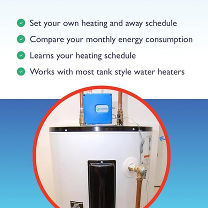Digital Water Heater Timer. WiFi Smart Water Heater Controller. Reduce Electricity Waste. Installs in Minutes, No Plumbing Required. for Electric Water Heater, Leak Sensor Included