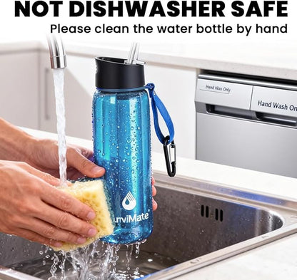 SurviMate Purified Water Bottle for Camping, Hiking, Backpacking and Travel, BPA Free with 5-Stage Intergrated Filter Straw