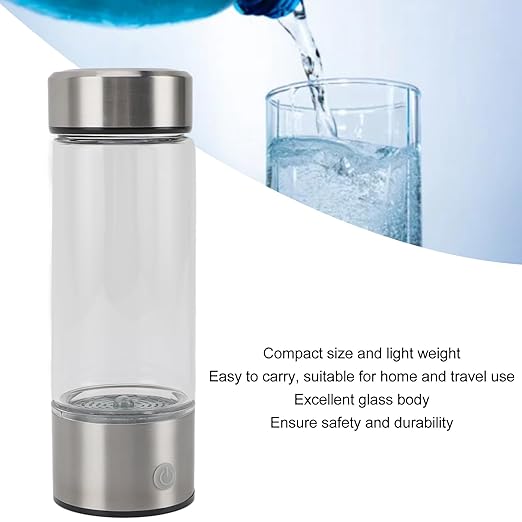 420ml Hydrogen Ionized Water Bottle, 800 to 1200PPB Level up Hydrogen Generator Bottle, Portable Water Ionizer Machine Generator Health Cup for Travel