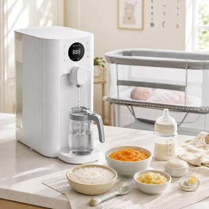 Countertop Reverse Osmosis Water Filter System with UV, 6-Stage RO Filtration, No Installation, Real-Time TDS Display, BPA-Free, Dual Glass Pitchers for Baby Food Preparation & Family Cooking