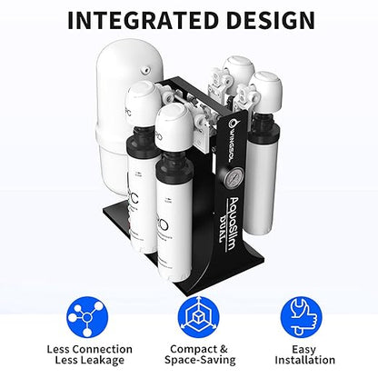 WINGSOL Dual Mode Integrated Reverse Osmosis Water Filter, NSF/ANSI 42&53&58, 10-Stage Under Sink RO Filtration System for 0 TDS Water & pH+ Alkaline Remineralization Water, No Electricity Needed