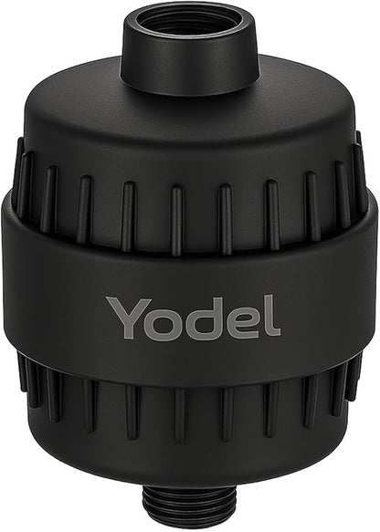 Yodel Shower Filter Matte Black - Shower Head Filter for Hard Water - Water Softener to Remove Chlorine and Fluoride,Improve Hair and Skin Condition