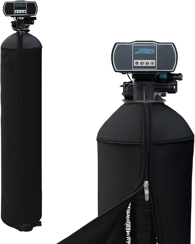 10x54 Inch Water Softener Tank Jacket - Insulated 3.5mm Neoprene Slip Sleeve to Prevent Sweating, Heavy-Duty Outdoor Water Softener Cover,Black