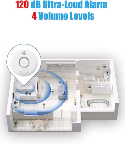 3 Pcs WD71 Water Leak Alarm Detector, 120dB Loud Alert Water Sensor, Can Use WiFi Gateway/Hub(Gateway Not Included), Easy Installation for Home, Basement Flood Prevention, Bathroom, Sink, Laundry