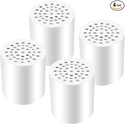 Laicky 4 Pack 20 Stage Shower Filter Universal Replacement Cartridge Hard Water Purifier Removes Chlorine, Heavy Metals, Iron, Other Sediments, Water Softener with High Output