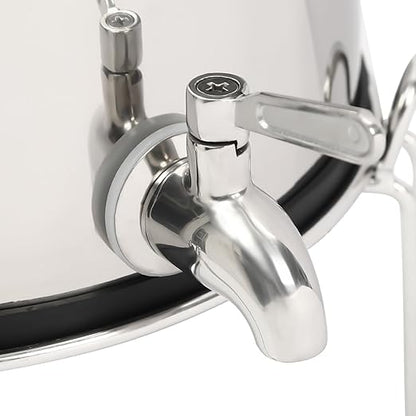Gravity-fed Water Filter System, 2.25Gallon Stainless-Steel System with 2 Filters, Metal Water Level Spigot, and Stand