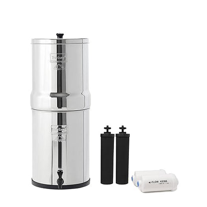 Imperial Berkey Gravity-Fed Water Filter System 4.5 Gallon with 2 Black Berkey Elements, 2 PF-2 Fluoride and Arsenic Reduction Elements