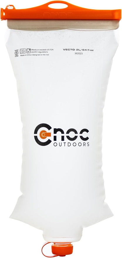 Vecto Water Collection and Filtration Bag (2L, 3L) - 28mm Neck Compatible with Popular Filters - Wide Opening for Easy Water Collection - Lightweight, Compact, Durable Tethered Cap and Slider