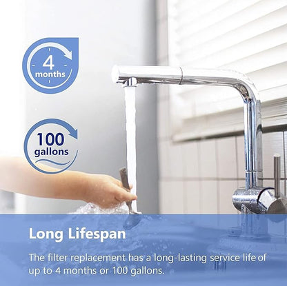 Overbest Faucet Water Filter, Replacement for Brita® Filter, Brita® Faucet 36311 on Tap Water Filtration System, 100 Gallons or 4 Months, White (2 Packs)