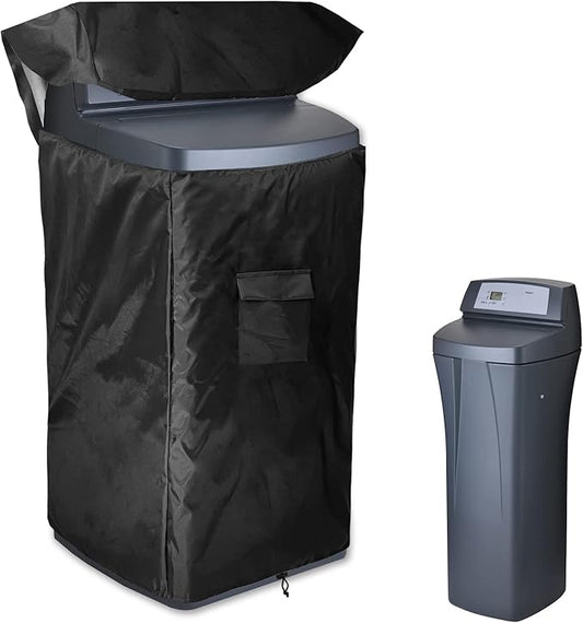 Bitubi Water Softener Cover for WHES30E/WHES40E Grain Water Softener System with Zipper Opening,Waterproof Anti-UV Indoor/Outdoor All Weather Protection 19.5"W x 20.5" D x 47" H, Black