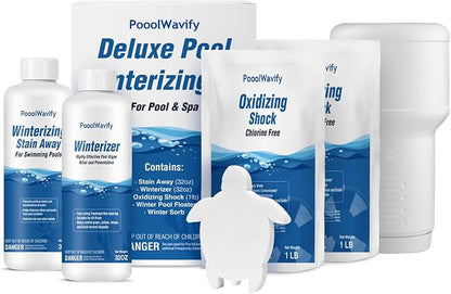 Pool Closing Kit for Above & In-Ground Pools – Winterizing Chemicals for Clean, Clear Water, Prevents Pool Algae Growth-Up to 15,000 Gallons