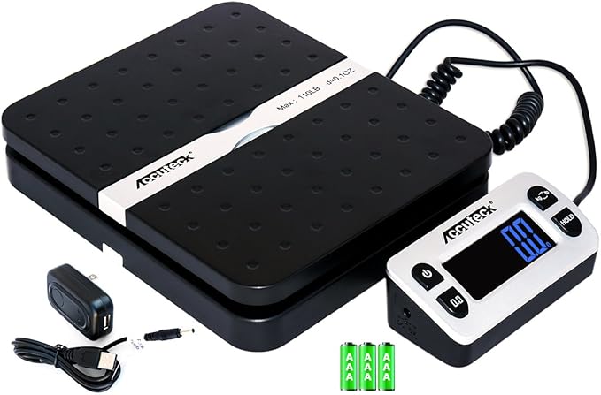 ACCUTECK ShipPro 110lbs x 0.1 oz. Digital Shipping Postal Scale, Black (W-8580-110-Black)
