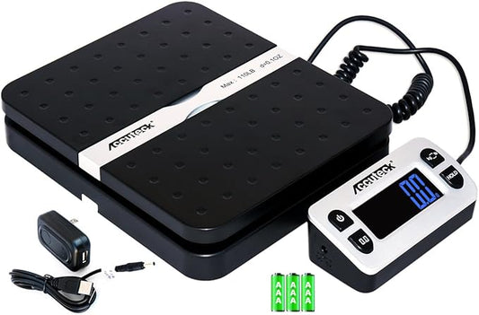 ACCUTECK ShipPro 110lbs x 0.1 oz. Digital Shipping Postal Scale, Black (W-8580-110-Black)