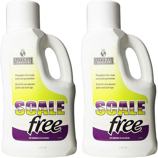 Natural Chemistry Scale Free, 2 Liter, 2 Pack | Phosphate Free Stain and Scale Prevention, Ideal for New Plaster Pools and Start-Ups