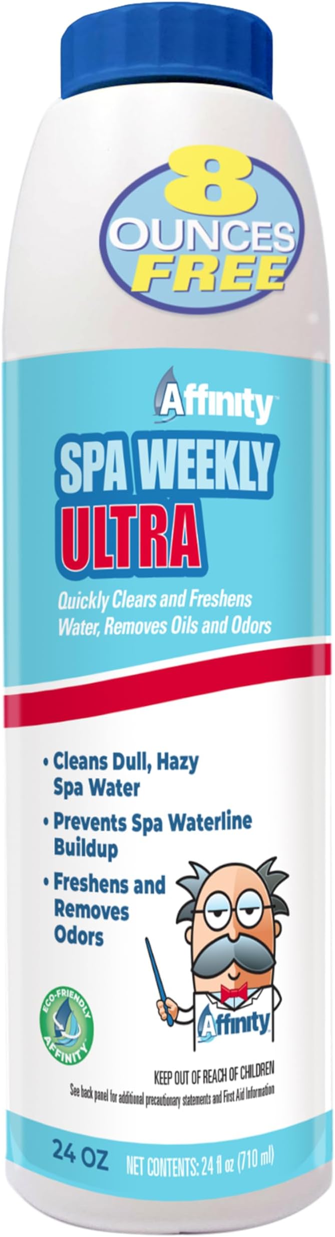 Affinity™ Spa Weekly Ultra | 2-in-1 Natural Chitosan Clarifier & Biodegradable Enzyme | Powerful Combo Treats Scale, Prevents Scum, & Destroys Organic Matter | Eliminates Smelly Odors | 24 oz.