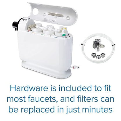 Brondell H630 Cypress Countertop Water Filter System for Kitchen Sinks, Three-Stage Filtration System and Dispenser Attaches to Faucet, White