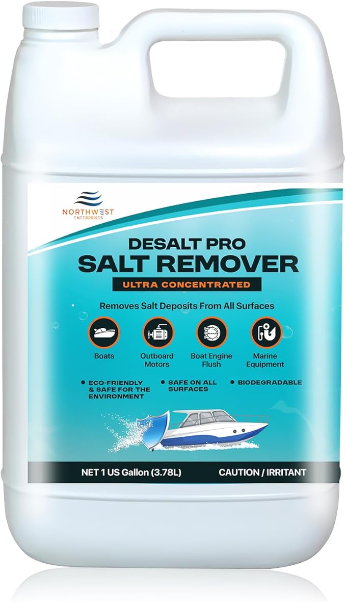 NORTHWEST ENTERPRISES Salt Remover Concentrate that Rinses Salt Off from Boats, Vehicles, Trailers, Engines and More - DeSaltPro Neutralizer - Salt Gone (1 Gallon)