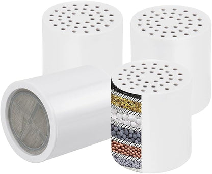 NearMoon 15 - Stage Replacement Cartridge Universal High Output Shower Filter with VC, Reduce Hard Water, Heavy Metal Impurity, Improve Skin & Hair, Fit Any Similar Filter (4 pack)