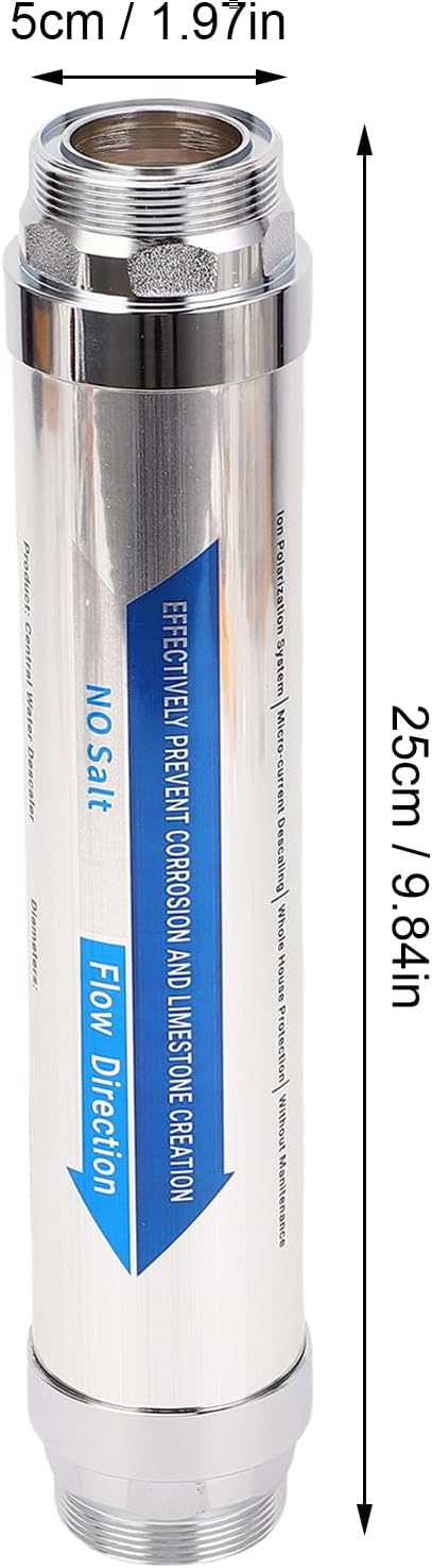 Garosa Salt Water Softener Stainless Steel Whole House Water Descaler System with Magnetic Technology for Pipes Heaters Appliances Prevents Limescale (3/4 inch (DN20))