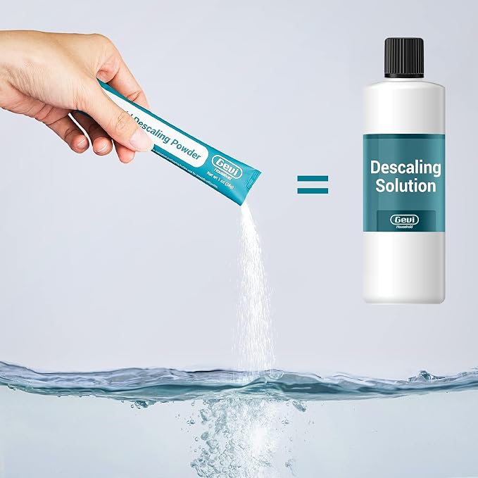 Gevi Household Ice Maker Descaling Powder | 12 Use & Individually Packed for Each Use | Organic ice maker clean Descaler Compatible with All Major Brands