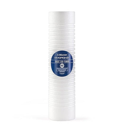 Hydronix SGC-25-1005 Sediment Grooved Water Filter Cartridge 2.5" x 10" 5 Micron - Replaces AP110
