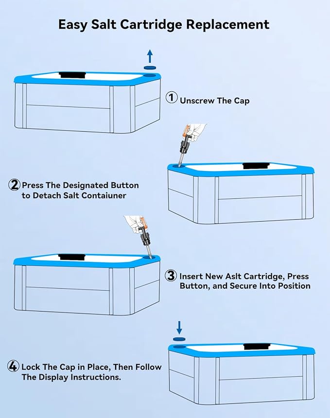 Salt System Cartridges - Hot Springs Cartridge Compatible with Freshwater Salt System Cartridge for Hot Tub and Spa Clubs, Each Lasts Up to 4 Months (2P)