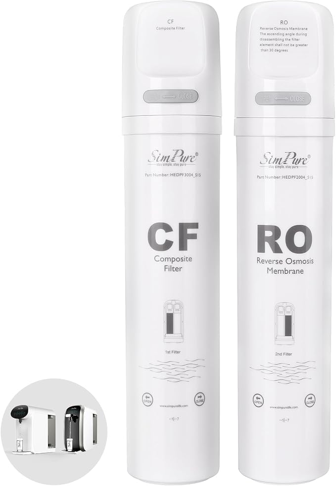 SimPure Y7/Y7P Series 6-Month Replacement Cartridge Pack Set for SimPure Y7, Y7P-W, Y7P-BW (1*CF Filter + 1*RO Filter)