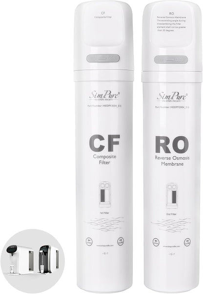 SimPure Y7/Y7P Series 6-Month Replacement Cartridge Pack Set for SimPure Y7, Y7P-W, Y7P-BW (1*CF Filter + 1*RO Filter)