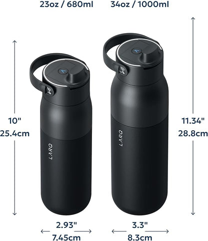 LARQ PureVis 2 Self Cleaning Water Bottle - UV Water Purifier with Filter Straw, Smart App Hydration Tracking, Insulated Stainless Steel