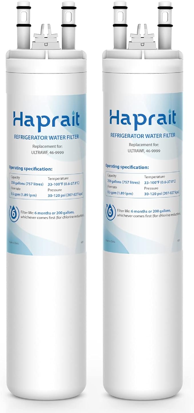 Haprait HP005 Replacement for Frigidaire ULTRAWF, Pure Source Ultra, Kenmore 9999, 469999, 46-9999, A0094E28261 Water and Ice, Height 11 inches, 2 Count