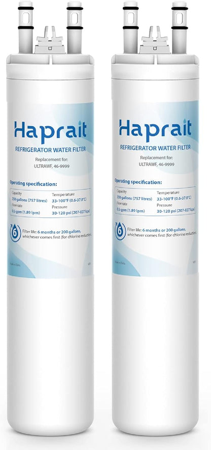 Haprait HP005 Replacement for Frigidaire ULTRAWF, Pure Source Ultra, Kenmore 9999, 469999, 46-9999, A0094E28261 Water and Ice, Height 11 inches, 2 Count