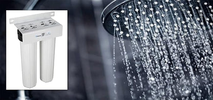 Home Master HMF2SdgC Whole House Water Filter, 4-layer sediment filter 25 to 1 micron, Radial Flow Carbon 20gpm, 1” NPT ports, Patented heavy steel bracket fits 16” wall studs, Pressure Performance