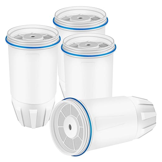 Water Filter Replacement for Zero, Fit Zero Water Pitchers ZR-001 ZD-012RP ZR-004, 5-Stage Filter System 0 TDS, Certified to Reduce Lead, Chromium, and PFOA/PFOS, 0 Water Filters 4 Pack
