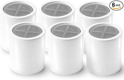 Shower Filter Cartridge Compatible with Eskiin Shower Head, 6 Pack | Multistage media reduces hard water & chlorine. Compatible with Eskiin shower head. Tool-free installation in minutes.