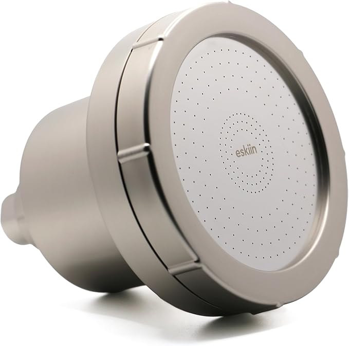 Eskiin Filtered Shower head - Best Showerhead With Filters For Healthy Hair & Skin - Reduce Dandruff, Protect Colored Hair, And Soothe Dry Skin (1.8 Gallon Per Minute California, Brushed Nickel)