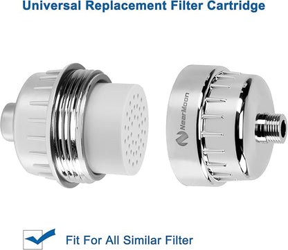 NearMoon 15 - Stage Replacement Cartridge Universal High Output Shower Filter with VC, Reduce Hard Water, Heavy Metal Impurity, Improve Skin & Hair, Fit Any Similar Filter (4 pack)