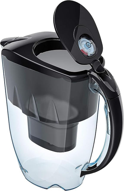 AQUAPHOR Jasper Water Filter Jug with 1x Maxfor+ 200litre Cartridge, Graphite Black, 2.8 litres Total Capacity