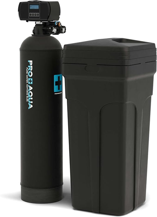 PRO+AQUA Heavy Duty Whole House Water Softener System – 25,000 Grain Capacity, Premium Long-Lasting Resin, 1" Ports