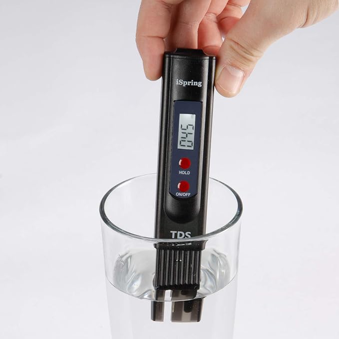 iSpring TDS2 Digital 2-Button TDS Meter with Backlit LCD, Black