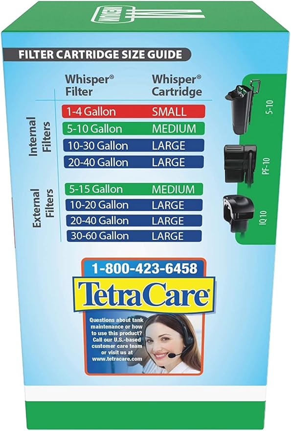 Tetra Whisper Bio-Bag Medium Filter Cartridges for Aquariums, 6 Count, Ready to Use, Fits Whisper Fish Tank Filters 5-10 Gal, PF-10, IQ 10