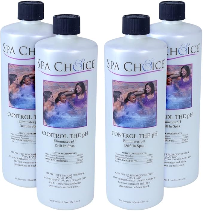 SpaChoice 1-Quart 4-Pack Premium Control The pH, pH Balance for Hot Tub, Made in USA