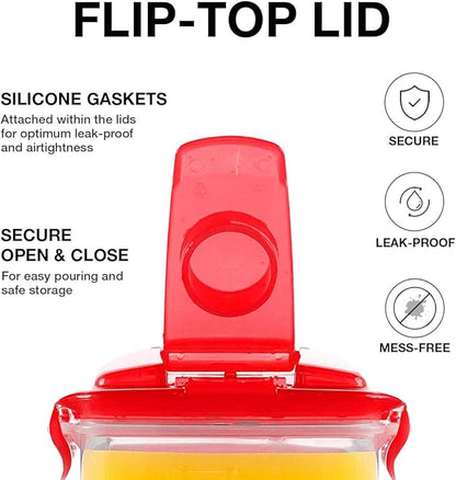 LocknLock Aqua Fridge Door Water Jug | Clear Pitcher | BPA Free Plastic Pitcher with Lid | 3 Quart Pitcher with Lid for Water, Juice, Tea & More Beverages, Red