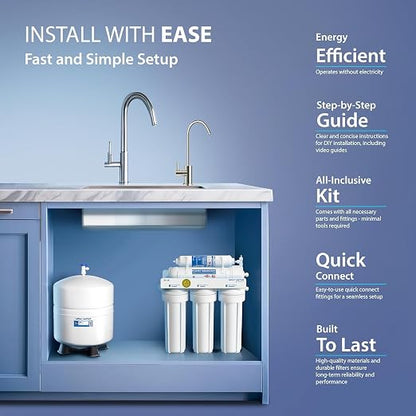 APEC Water Systems Ultimate Series Top Tier Supreme Certified High Output 90 GPD Ultra Safe Reverse Osmosis Drinking Water Filter System, Chrome Faucet