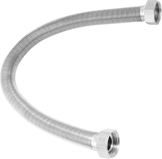 36 Inch Flexible Stainless Steel Corrugated Water Heater Connector Hose,1" FIP x 1" FIP,304 Stainless Steel Leak-Proof Flexible Line for Tankless Water Heater,Water Softener,RV,Boiler(1PCS)