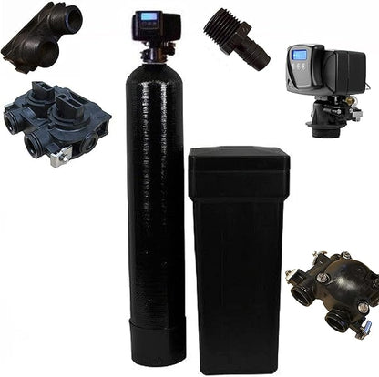 Fleck Whole House 64k Water Softener System Upgraded 10% Resin 5600sxt Metered on-demand & iSpring RCC7AK, NSF Certified 75 GPD, Alkaline 6-Stage Reverse Osmosis System