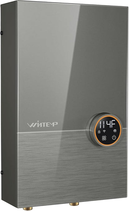 12kW Tankless Water Heater Electric 240V, On Demand Hot Water, Automatically Maintains Water Temperature, Up to 2.8 GPM, WiFi Control, ETL Eertified, Eco, WM12V Plus