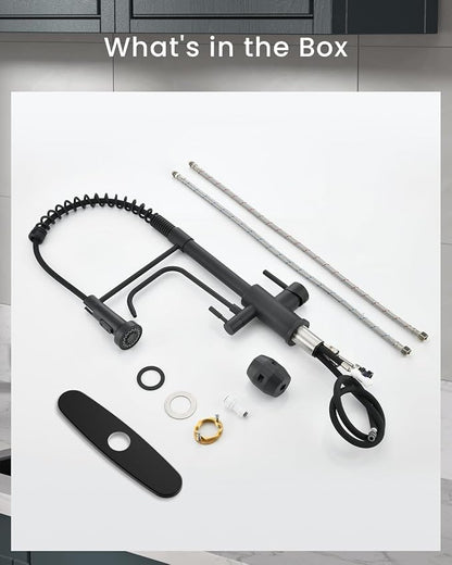 APPASO 3 Way Black Kitchen Faucet with Water Filler | NSF/ANSI/CAN 372 & Lead-free Faucet with Water Filter, 3 in 1 Drinking Sink Faucets Matte Black (Without Filtration Device)